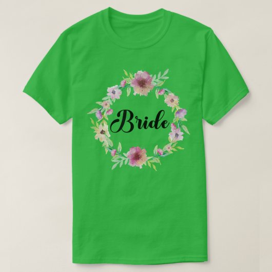 T-shirt Bride Hen Party Floral Wreath Team Bride (Design devant)