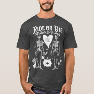 T-shirt Bride or Die Gothic Witchy Halloween Bachelorette 