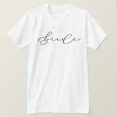 T-shirt Bride Script Cute Bachelorette/Chemise de fête nup (Design devant)
