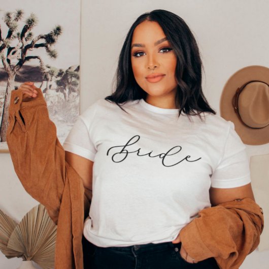 T-shirt Bride Script Cute Bachelorette/Chemise de fête nup