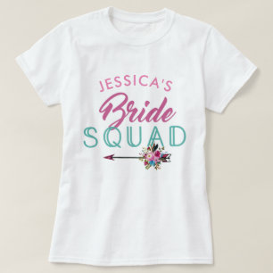 T-shirt Bride Squad Personnalisé Fête Bridesservantes Top