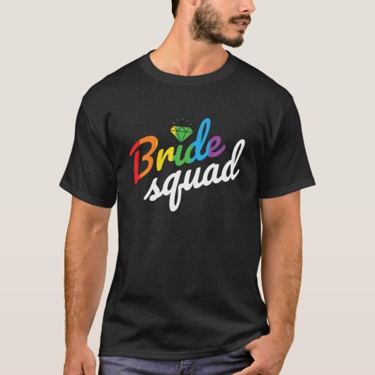 T-shirt Bride Squad Tee - Lesbian Gay Wedding Diamond Rain (Devant)