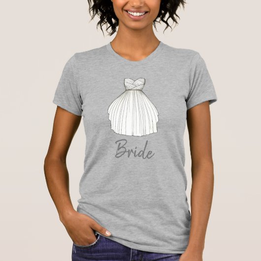 T-shirt BRIDE White Princesse Mariage robe fête de mariée  (Devant)