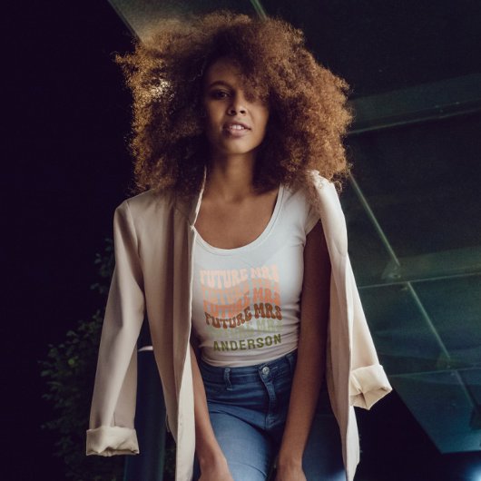 T-shirt Bridesmaid en terre cuite verte girly rétro 60 sim