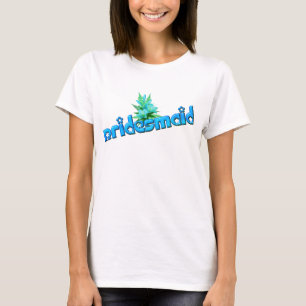 T-shirt Bridesmaid Et Fleur Bouquet Mariage