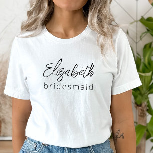 T-shirt Bridesmaid Moderne Minimaliste Script Bachelorette