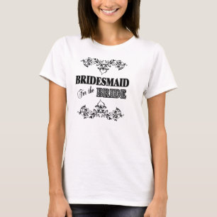 T-SHIRT BRIDESMAID T SHIRT - FLORALE NOIR ET BLANC