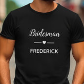 T-shirt Bridesman Moderne Avec Nom En Mariage Blanc