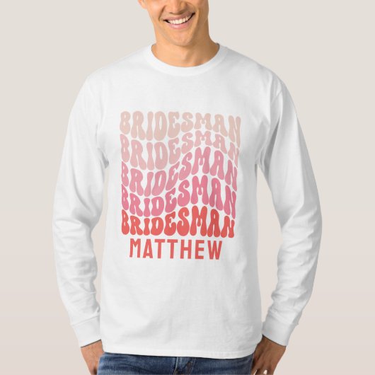 T-shirt Bridesman Pink moderne girly rétro 60's simple (Devant)