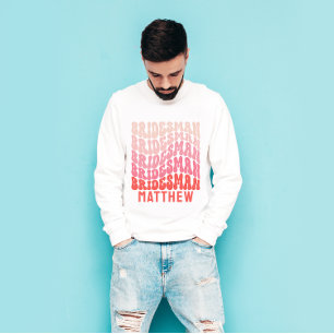 T-shirt Bridesman Pink moderne girly rétro 60's simple