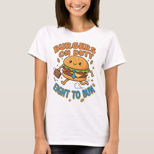 T-shirt Briefcase Burger – Hustle in a Bun (Devant)