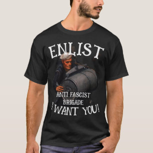 T-shirt BRIGADE ANTIFASCISTE ENRÔLER LES Frapper DUR TRUMP