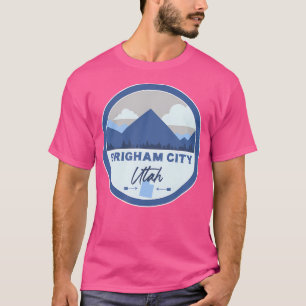 T-shirt Brigham City Utah Ut Mountains Badge Randonnée Sou