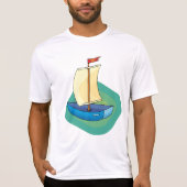 T-shirt Bright Cartoon Boat with Sail Fun Nautical (Devant)