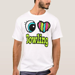 T-shirt Bright Eye Heart I Love Bowling