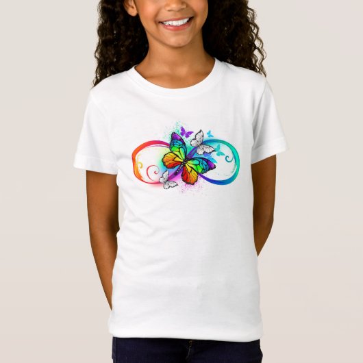 T-Shirt Bright infinity with rainbow butterfly (Devant)