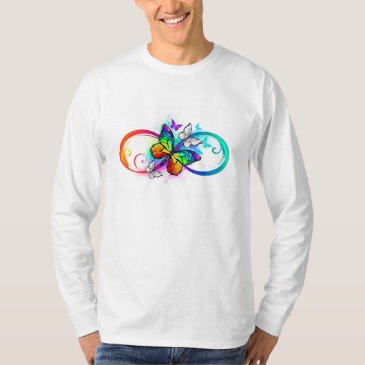 T-shirt Bright infinity with rainbow butterfly (Devant)