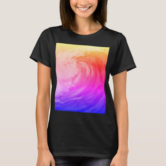 T-shirt bright rainbow poster depicting a faint wave (Devant)