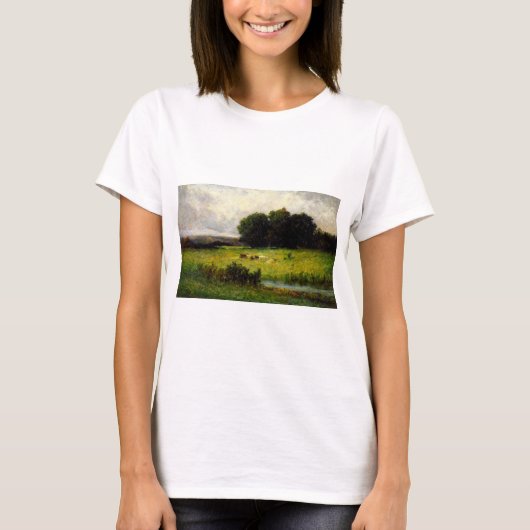 T-shirt Bright Scene of Cattle near Stream - Edward Mitche (Devant)