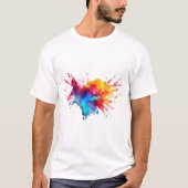 T-shirt Bright Watercolor Splash Brush Strots (Devant)