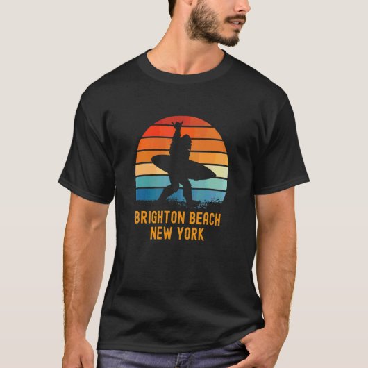T-shirt Brighton Beach New York Sasquatch Souvenir (Devant)