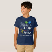 T-shirt Brille une lumière sur l'autisme équipe de jumelag (Devant entier)