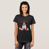 T-shirt Brindle Boston Terrier With Heart Shape Valentine (Devant entier)