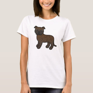 T-shirt Brindle Cartoon Staffordshire Bull Terrier