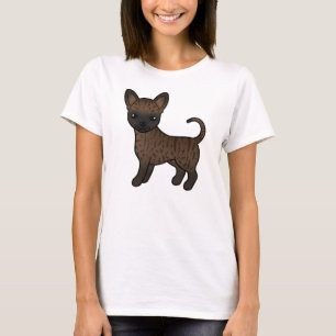 T-shirt Brindle Smooth Coat Chihuahua mignon caricaturé Ch