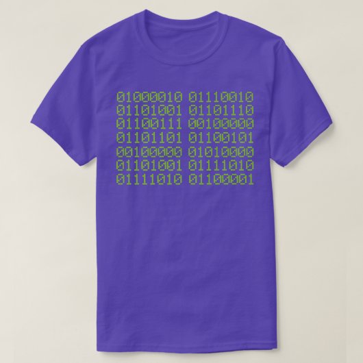 T-shirt BRING ME PIZZA In Binary Code for gamer and progra (Design devant)