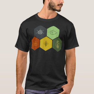 T-shirt Brique, Bois, Rocher, Blé, &    OfficeMoutons Jeu 