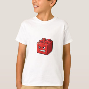 T-shirt Briques de Jouet Rouges Enfants En Colère
