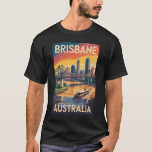 T-shirt Brisbane Australie Illustration Voyage Art Vintage