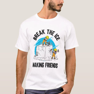 T-shirt Briser La Glace Faire Des Amis Hommes Blanc