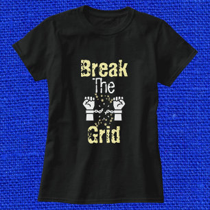 T-shirt Briser La Grille Avec Chat Paw Personnalisé Noir