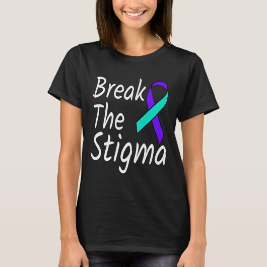 T-shirt Briser La Stigma Prévention Suicide Ribbon Sensien (Devant)