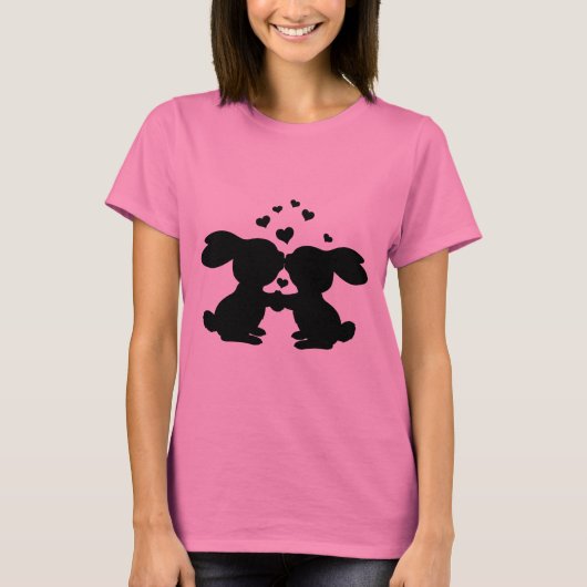 T-shirt Brisser des lapins avec chemise de coeur (Devant)