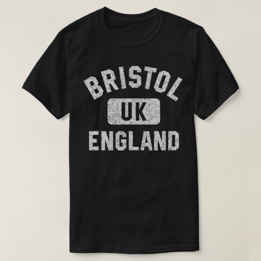 T-shirt Bristol England UK Style Gym Perdu Blanc (Design devant)