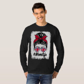 T-shirt Britain Flag British Mom Messy Bun Mom Life (Devant entier)