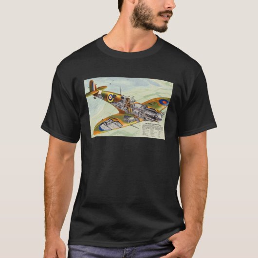 T-shirt Britain s New Spitfire Mechanical Artwork (Devant)