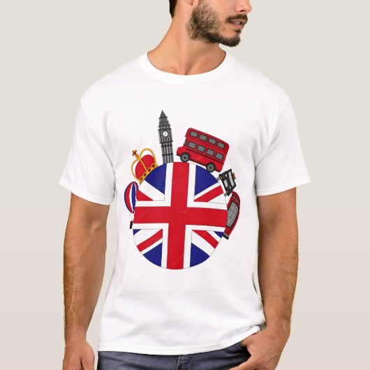T-shirt Britain Uk London Flag Red Telephone Booth (Devant)