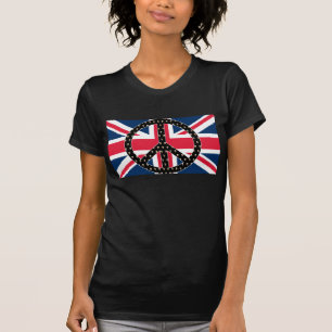 T-shirt britannique de crânes de paix