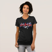 T-shirt BRITANNIQUE de dames de crâne de MIXED (Devant entier)
