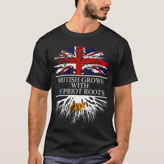 T-shirt Britanniques cultivé avec des racines cypriotes dr (Devant)