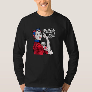 T-shirt British Girl Grande-Bretagne Drapeau Culture Patri