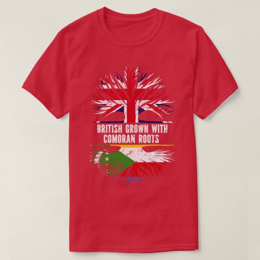 T-shirt British Grosse avec les racines de Comore UK Drape (Design devant)