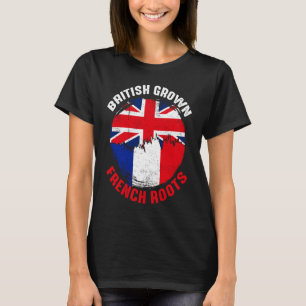T-shirt British Grotte French Roots drapeaux Vintages pour