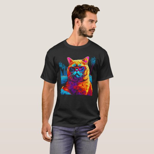 T-shirt British Shorthair Cat Beach Fashion (Devant entier)