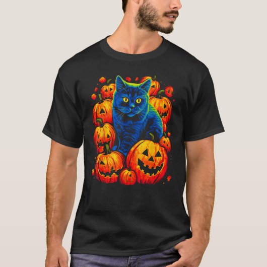 T-shirt British Shorthair Cat Halloween (Devant)