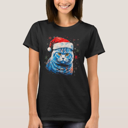 T-shirt British Shorthair Cat Xmas (Devant)
